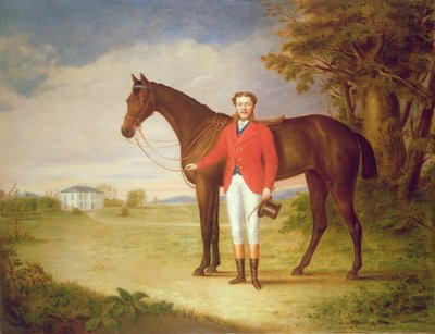 Portrait of a Gentleman with His Horse, c.1840 by English School